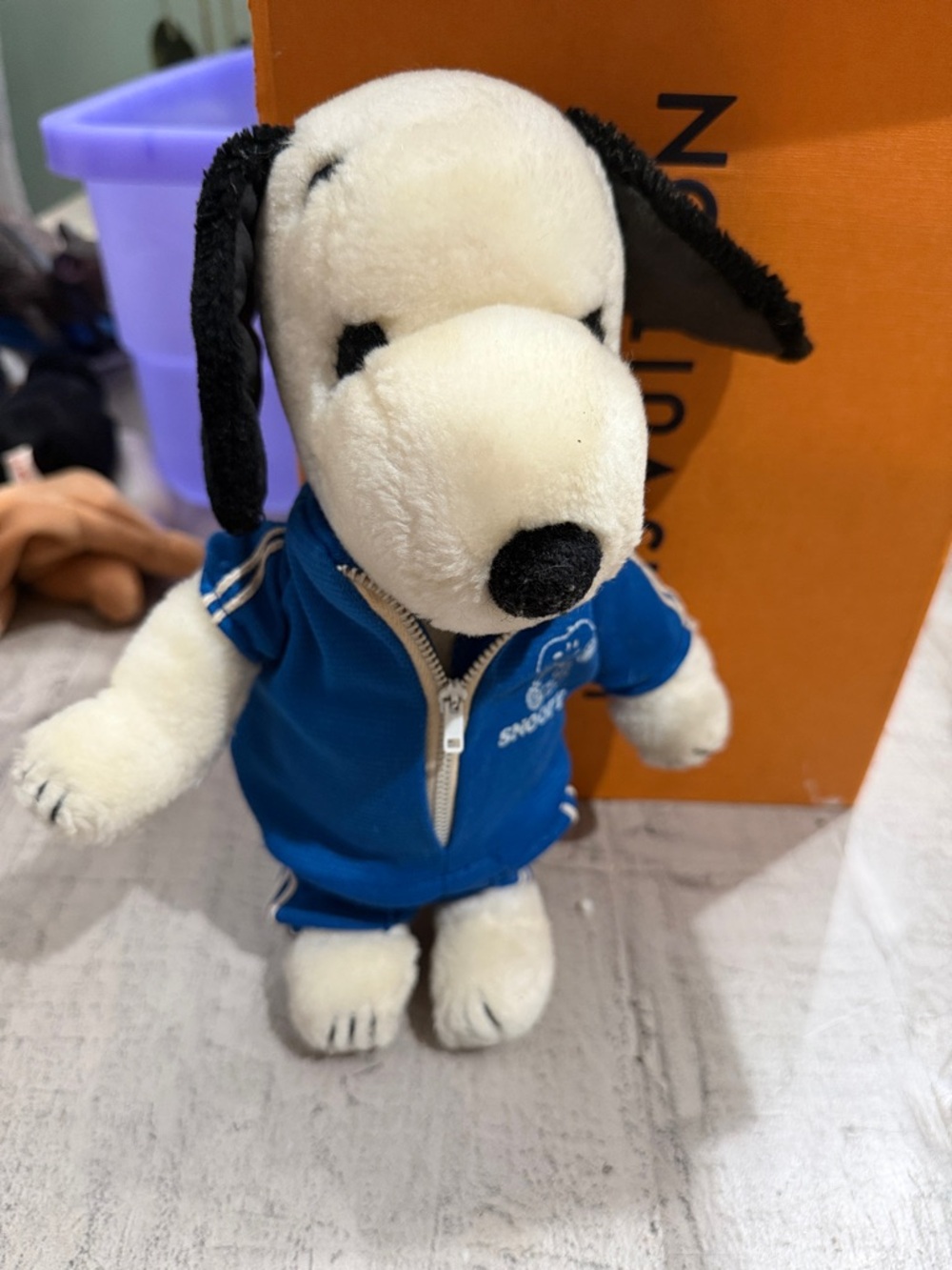 Collector's  Plush Snoopy Dog in Blue Hoodie - Soft Collectible Toy